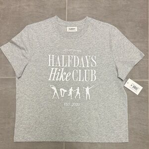 Halfdays Hike Club graphic tee size small